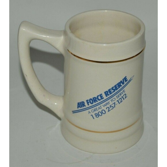 Vintage Air Force Reserve Beer Stein Mug Discover America's Pride Eagle USAF - Picture 3 of 6